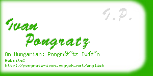 ivan pongratz business card